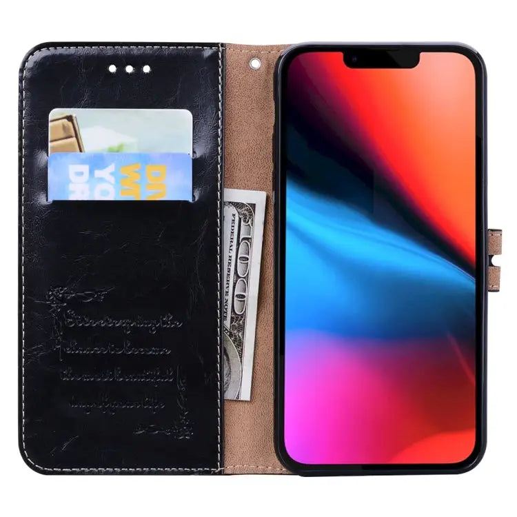 Business Style Oil Wax Texture Horizontal Flip Leather Case with Holder & Card Slots & Wallet For iPhone 13 mini