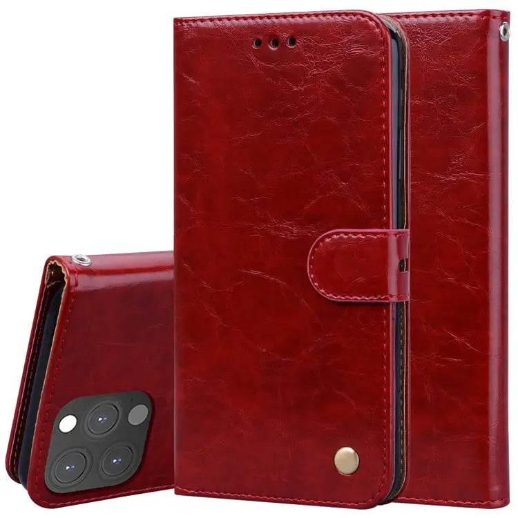 Business Style Oil Wax Texture Horizontal Flip Leather Case with Holder & Card Slots & Wallet For iPhone 13 mini