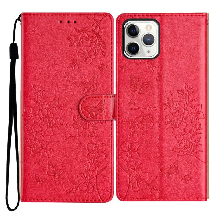 Butterflies and Flowers Leather Phone Case For iPhone 12 mini For iPhone 11 Pro Max For iPhone 11 For iPhone 11 Pro
