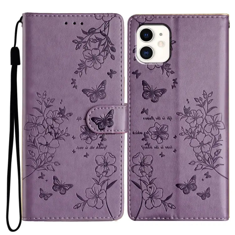 Butterflies and Flowers Leather Phone Case For iPhone 12 mini For iPhone 11 Pro Max For iPhone 11 For iPhone 11 Pro