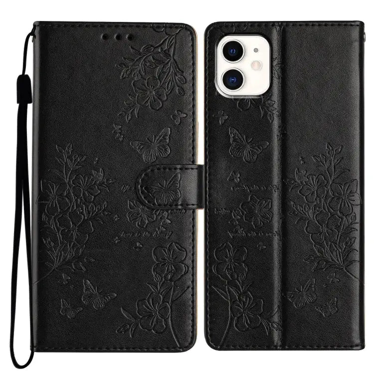 Butterflies and Flowers Leather Phone Case For iPhone 12 mini For iPhone 11 Pro Max For iPhone 11 For iPhone 11 Pro