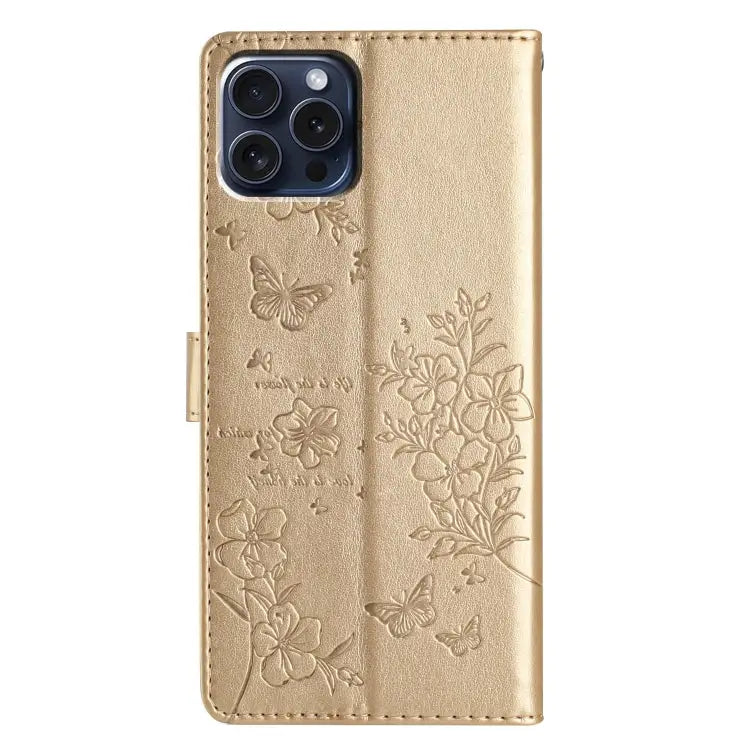 Butterflies and Flowers Leather Phone Case For iPhone 14 Pro Max For iPhone SE 2022 / SE 2020 For iPhone 13 Pro Max