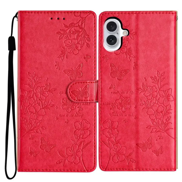 Butterflies and Flowers Leather Phone Case For iPhone 16 For iPhone 15 Pro Max For iPhone 15 Pro For iPhone 15 Plus