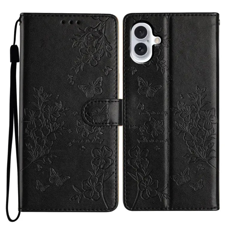Butterflies and Flowers Leather Phone Case For iPhone 16 For iPhone 15 Pro Max For iPhone 15 Pro For iPhone 15 Plus