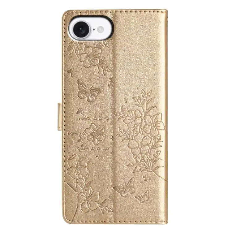 Butterflies and Flowers Leather Phone Case For iPhone 16e For iPhone 16 Pro Max For iPhone 16 Pro For iPhone 16 Plus