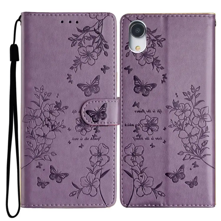 Butterflies and Flowers Leather Phone Case For iPhone XS / X For iPhone XR For iPhone XS Max For iPhone 8 Plus / 7 Plus