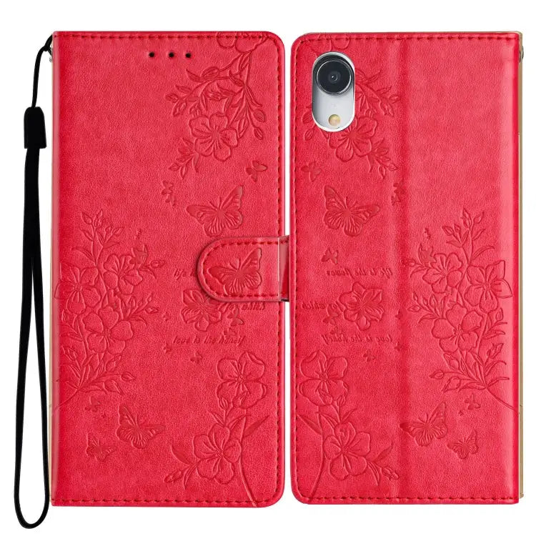 Butterflies and Flowers Leather Phone Case For iPhone XS / X For iPhone XR For iPhone XS Max For iPhone 8 Plus / 7 Plus
