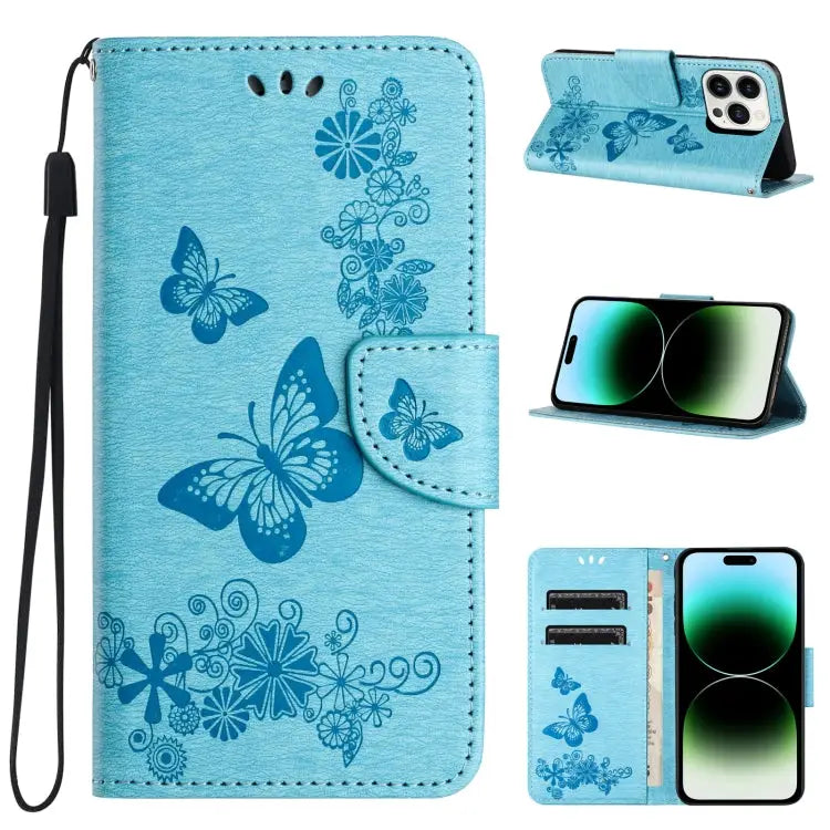 Butterfly Embossed Flip Leather Phone Case For iPhone 15 Pro For iPhone 15 Plus For iPhone 15 - For iPhone 15 Pro