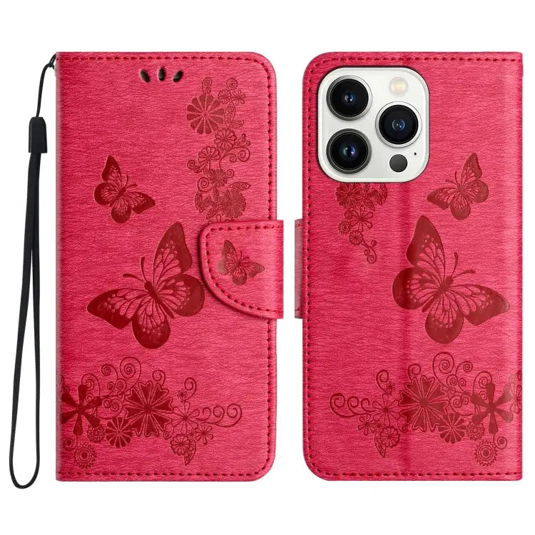 Butterfly Embossed Flip Leather Phone Case For iPhone 16e For iPhone 16 Pro Max For iPhone 16 Pro - For iPhone 16 Pro