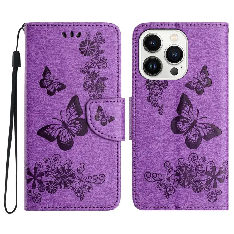 Butterfly Embossed Flip Leather Phone Case For iPhone 16e For iPhone 16 Pro Max For iPhone 16 Pro - For iPhone 16 Pro