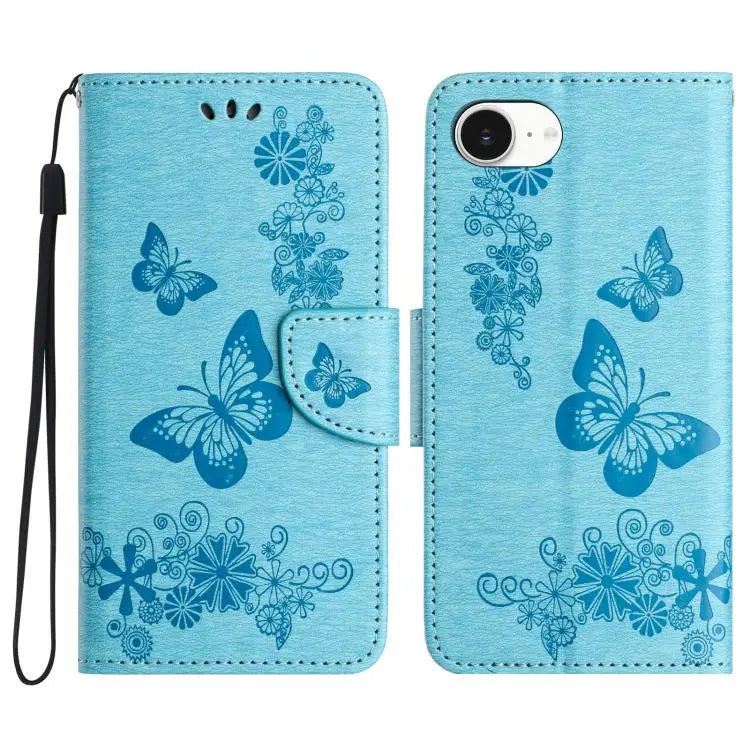 Butterfly Embossed Flip Leather Phone Case For iPhone 16e For iPhone 16 Pro Max For iPhone 16 Pro - For iPhone 16e