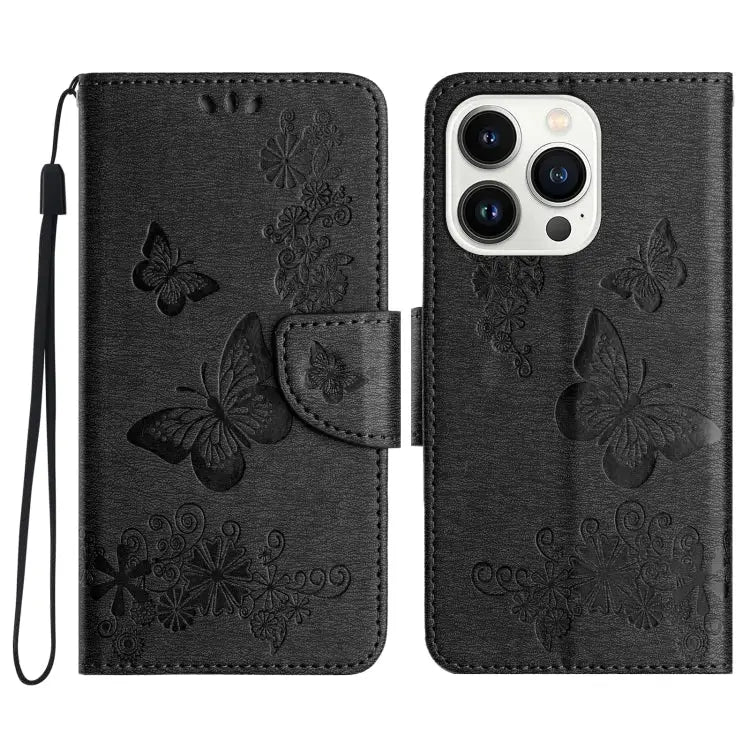 Butterfly Embossed Flip Leather Phone Case For iPhone 16e For iPhone 16 Pro Max For iPhone 16 Pro - For iPhone 16 Pro