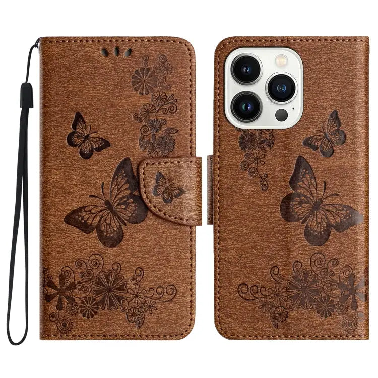 Butterfly Embossed Flip Leather Phone Case For iPhone 16e For iPhone 16 Pro Max For iPhone 16 Pro - For iPhone 16 Pro