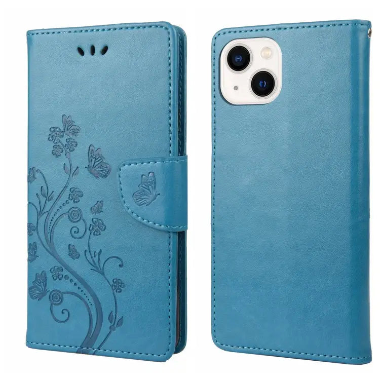 Butterfly Flower Pattern Flip Leather Phone Case For iPhone 14 For iPhone 14 Plus For iPhone 14 Pro - For iPhone 14