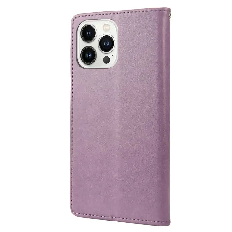 Butterfly Flower Pattern Flip Leather Phone Case For iPhone 14 Pro Max - Apple Accessories
