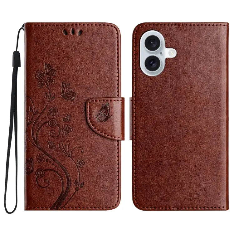 Butterfly Flower Pattern Flip Leather Phone Case For iPhone 15 Pro For iPhone 15 Plus For iPhone 15 - For iPhone 16