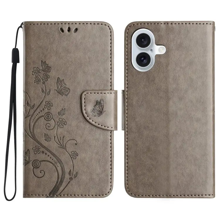Butterfly Flower Pattern Flip Leather Phone Case For iPhone 15 Pro For iPhone 15 Plus For iPhone 15 - For iPhone 16