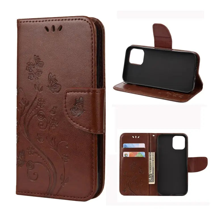 Butterfly Flower Pattern Horizontal Flip Leather Case with Holder & Card Slots & Wallet For iPhone 12 mini For iPhone