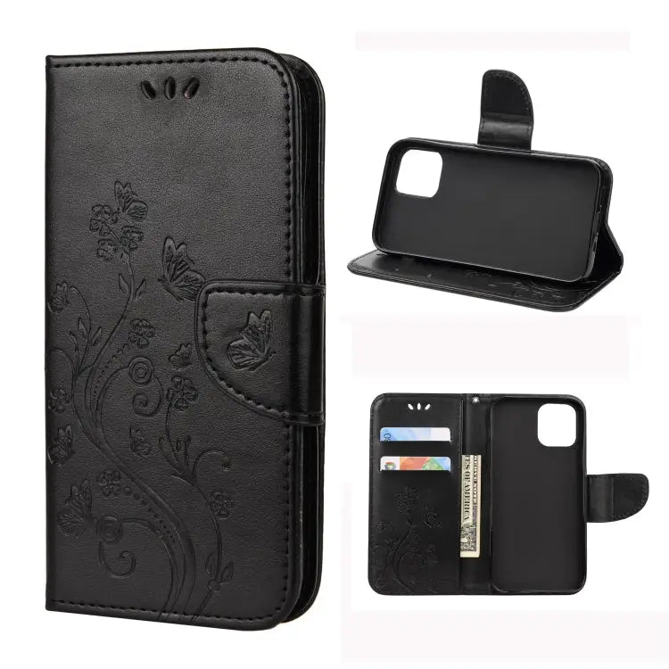 Butterfly Flower Pattern Horizontal Flip Leather Case with Holder & Card Slots & Wallet For iPhone 12 mini For iPhone