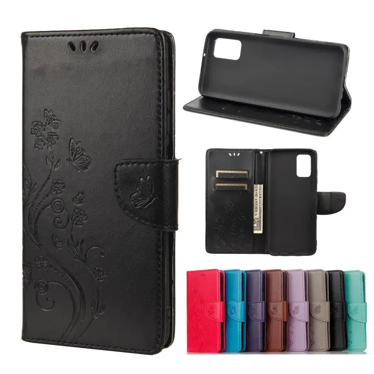 Butterfly Flower Pattern Horizontal Flip Leather Case with Holder & Card Slots & Wallet For Samsung Galaxy A03s 164mm