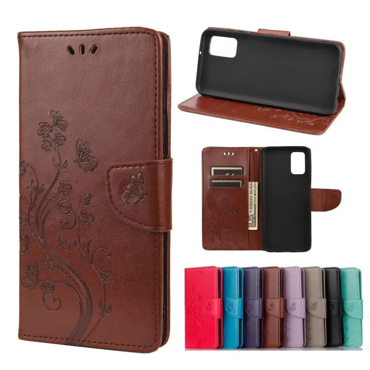 Butterfly Flower Pattern Horizontal Flip Leather Case with Holder & Card Slots & Wallet For Samsung Galaxy A03s 164mm