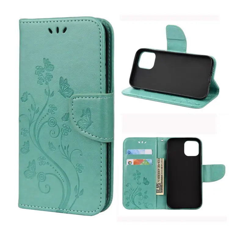 Butterfly Flower Pattern Horizontal Flip Leather Case with Holder & Card Slots & Wallet For iPhone 12 mini For iPhone