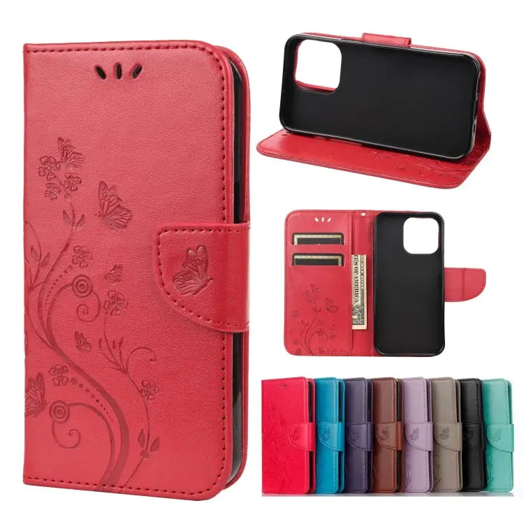 Butterfly Flower Pattern Horizontal Flip Leather Case with Holder & Card Slots & Wallet For Samsung Galaxy A03s 164mm