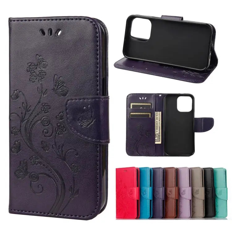 Butterfly Flower Pattern Horizontal Flip Leather Case with Holder & Card Slots & Wallet For Samsung Galaxy A03s 164mm