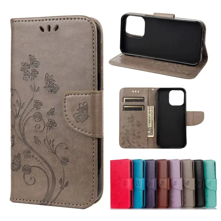 Butterfly Flower Pattern Horizontal Flip Leather Case with Holder & Card Slots & Wallet For Samsung Galaxy A03s 164mm