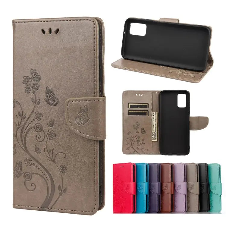 Butterfly Flower Pattern Horizontal Flip Leather Case with Holder & Card Slots & Wallet For Samsung Galaxy A03s 164mm