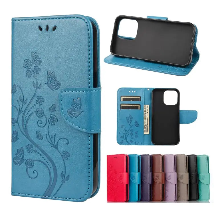Butterfly Flower Pattern Horizontal Flip Leather Case with Holder & Card Slots & Wallet For Samsung Galaxy A03s 164mm
