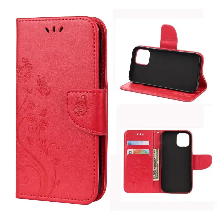 Butterfly Flower Pattern Horizontal Flip Leather Case with Holder & Card Slots & Wallet For iPhone 12 mini For iPhone