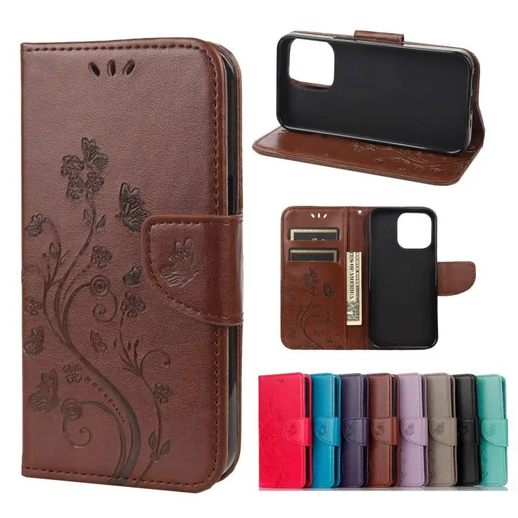 Butterfly Flower Pattern Horizontal Flip Leather Case with Holder & Card Slots & Wallet For Samsung Galaxy A03s 164mm