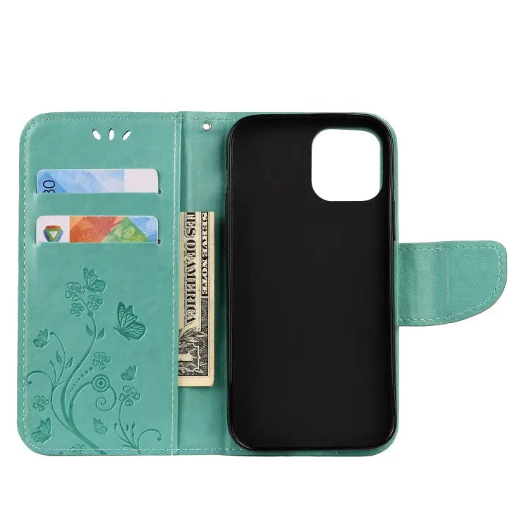 Butterfly Flower Pattern Horizontal Flip Leather Case with Holder & Card Slots & Wallet For iPhone 12 mini For iPhone