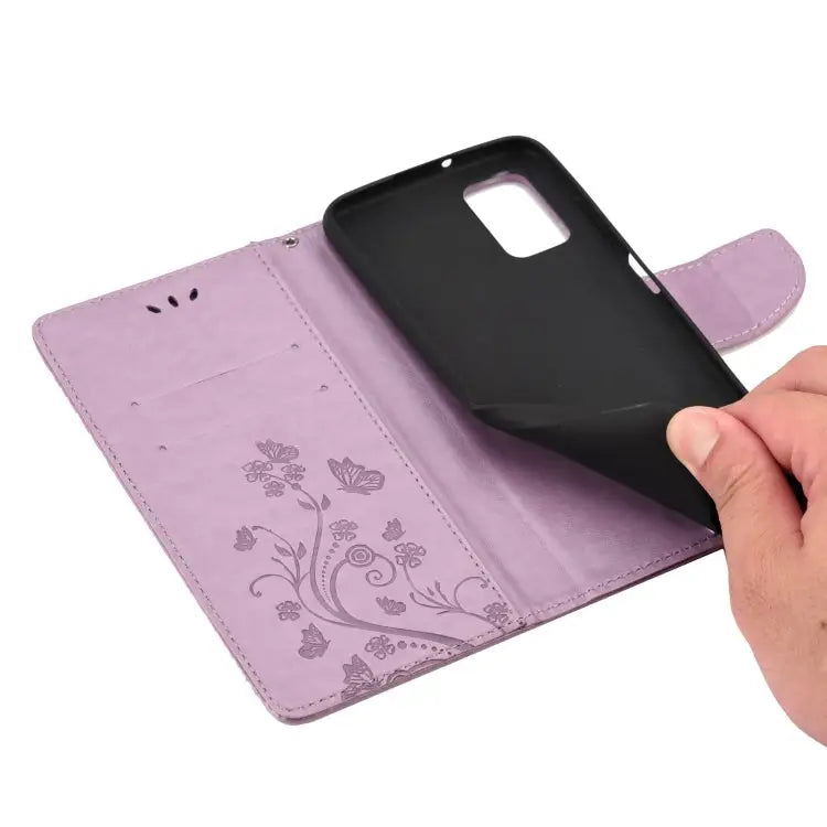 Butterfly Flower Pattern Horizontal Flip Leather Case with Holder & Card Slots & Wallet For Samsung Galaxy A03s 164mm