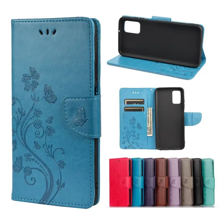 Butterfly Flower Pattern Horizontal Flip Leather Case with Holder & Card Slots & Wallet For Samsung Galaxy A03s 164mm