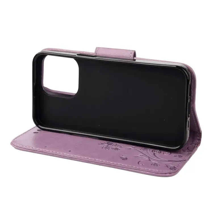 Butterfly Flower Pattern Horizontal Flip Leather Case with Holder & Card Slots & Wallet For iPhone 13 Pro For iPhone 13