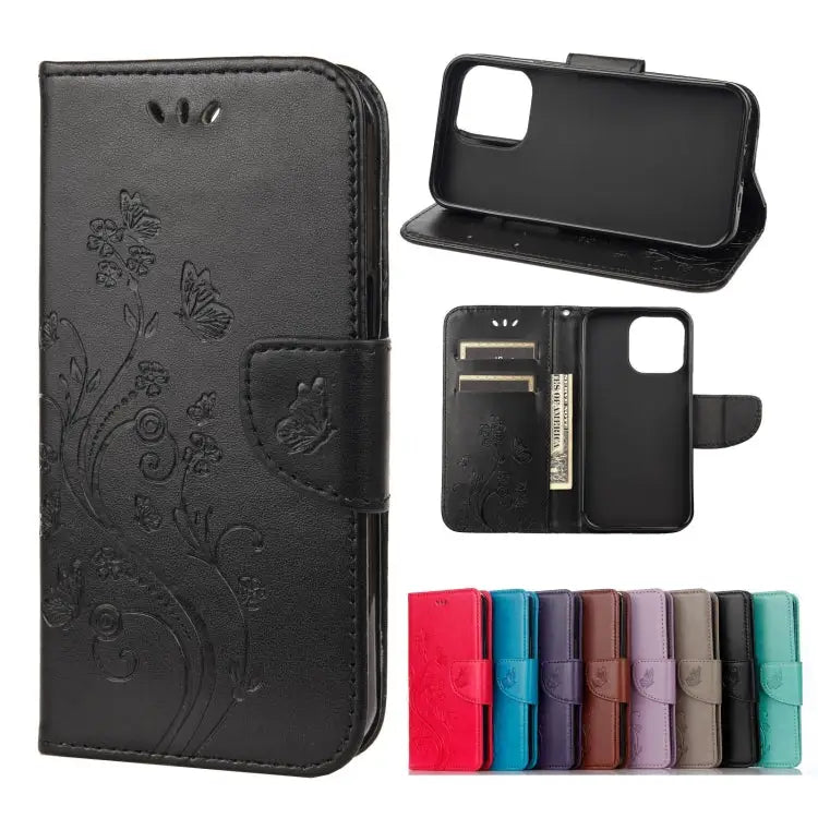 Butterfly Flower Pattern Horizontal Flip Leather Case with Holder & Card Slots & Wallet For Samsung Galaxy A03s 164mm
