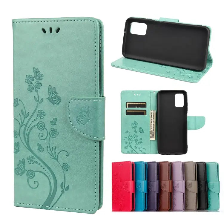 Butterfly Flower Pattern Horizontal Flip Leather Case with Holder & Card Slots & Wallet For Samsung Galaxy A03s 164mm