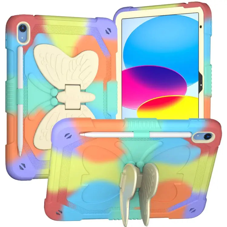 Butterfly Kickstand Heavy Duty Hard Rugged Tablet Case For iPad 10th Gen 10.9 2022 - For iPad 10th Gen 10.9 2022