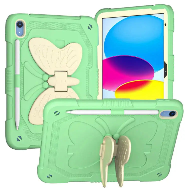 Butterfly Kickstand Heavy Duty Hard Rugged Tablet Case For iPad 10th Gen 10.9 2022 - For iPad 10th Gen 10.9 2022