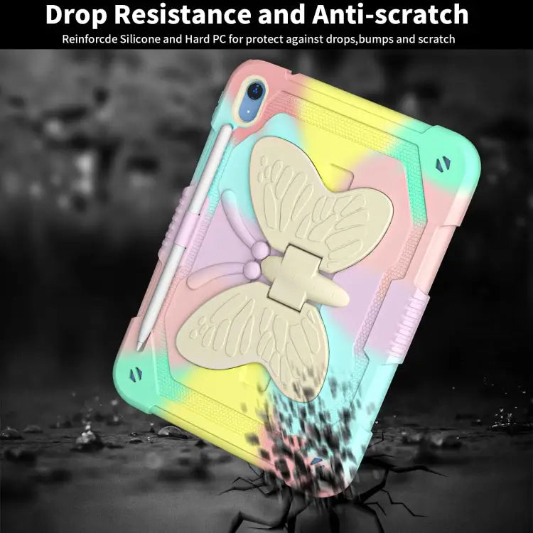 Butterfly Kickstand Heavy Duty Hard Rugged Tablet Case For iPad 10th Gen 10.9 2022 - Apple Accessories