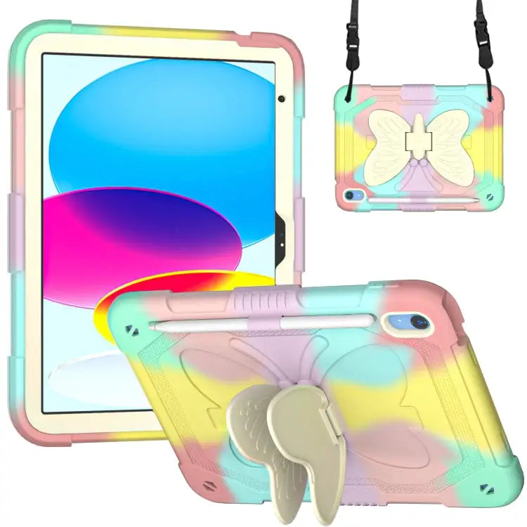 Butterfly Kickstand Heavy Duty Hard Rugged Tablet Case For iPad 10th Gen 10.9 2022 - Apple Accessories
