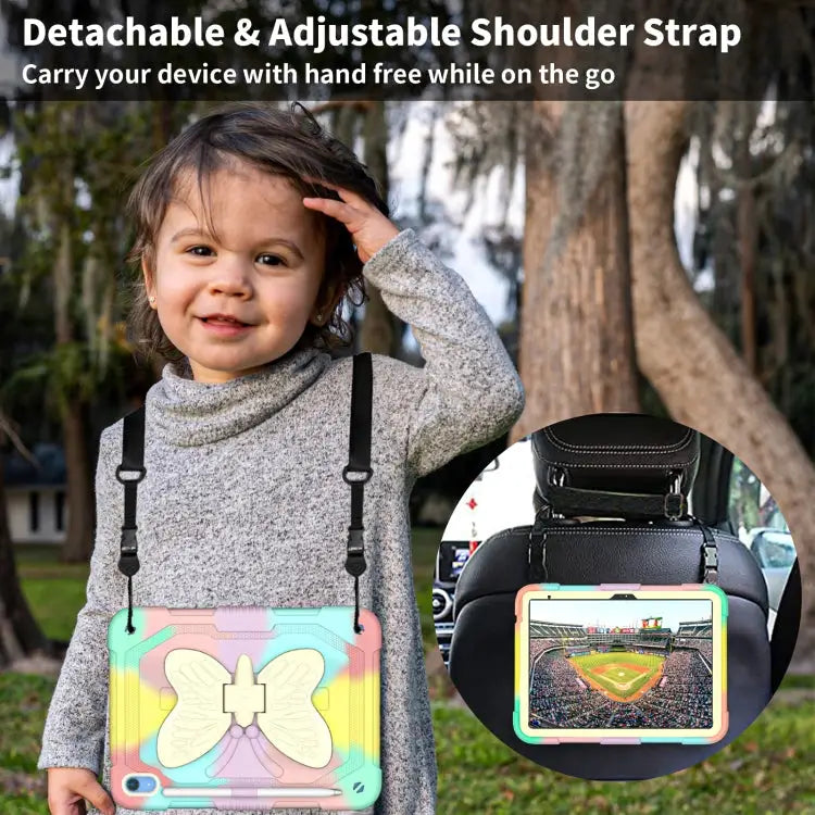 Butterfly Kickstand Heavy Duty Hard Rugged Tablet Case For iPad 10th Gen 10.9 2022 - Apple Accessories