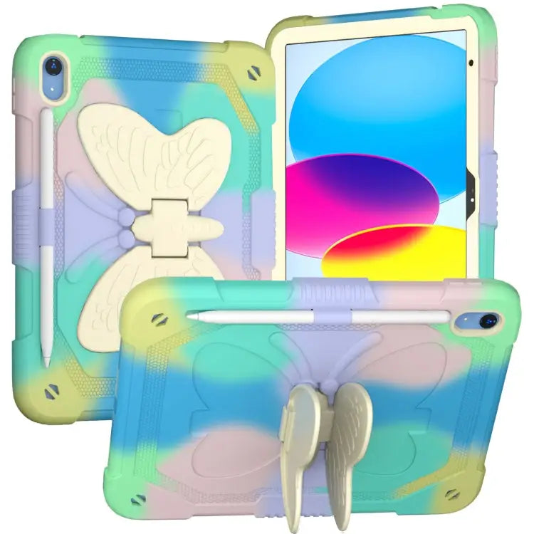 Butterfly Kickstand Heavy Duty Hard Rugged Tablet Case For iPad 10th Gen 10.9 2022 - For iPad 10th Gen 10.9 2022