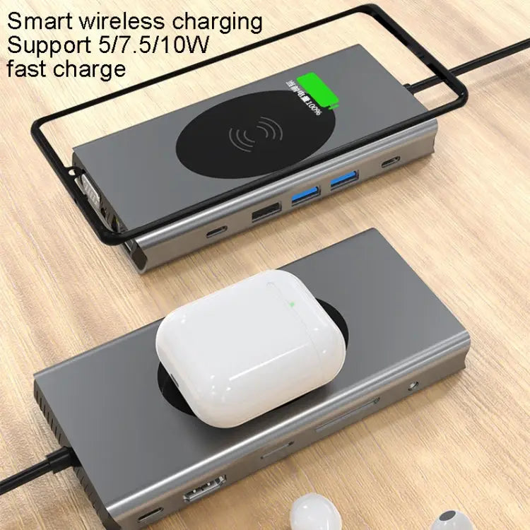 BX13V 13 In 1 Type-C Docking Station Wireless Charging Hub BX13V - BX13V