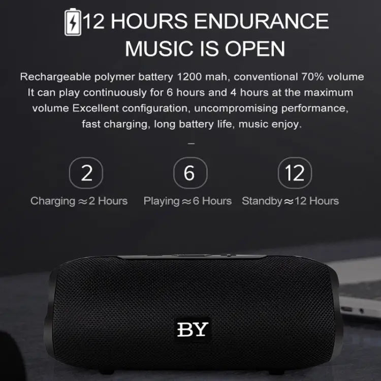 BY Portable Bluetooth Speaker Waterproof Wireless Loudspeaker 3D Stereo Music Surround Sound System Outdoor Speakers