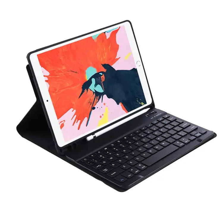 C-098B Candy Color Skin Feel Texture Bluetooth Keyboard Leather Case with Pen Holder C-098B - Apple Accessories