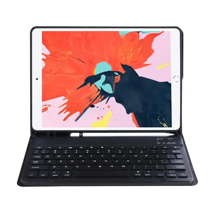 C-098B Candy Color Skin Feel Texture Bluetooth Keyboard Leather Case with Pen Holder C-098B - Apple Accessories