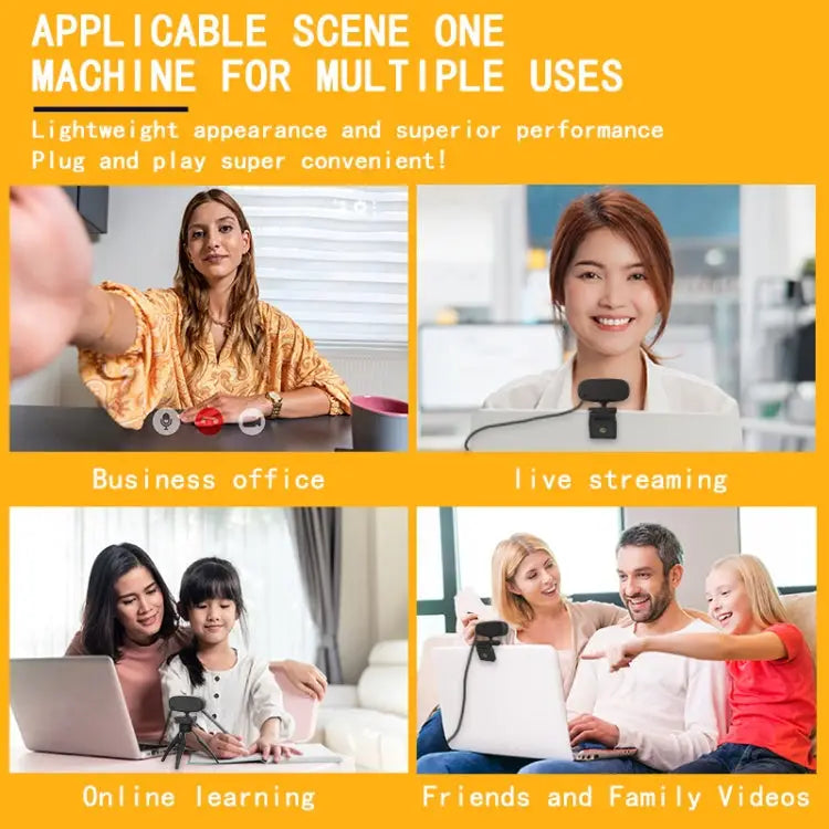C10 2K HD Without Distortion 360 Degrees Rotate Three-speed Fill Light USB Free Drive Webcams Built-in Sound Clearer